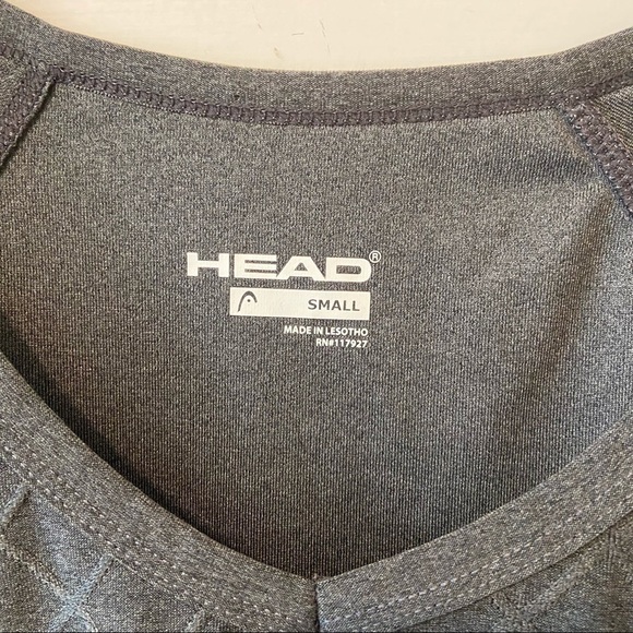 Head | Dark Gray Short Sleeve Vneck Workout Top Size Small - Picture 3 of 13